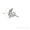 316L SURGICAL STEEL THREADLESS PUSH IN MOON BEZEL START CZ TOP PART